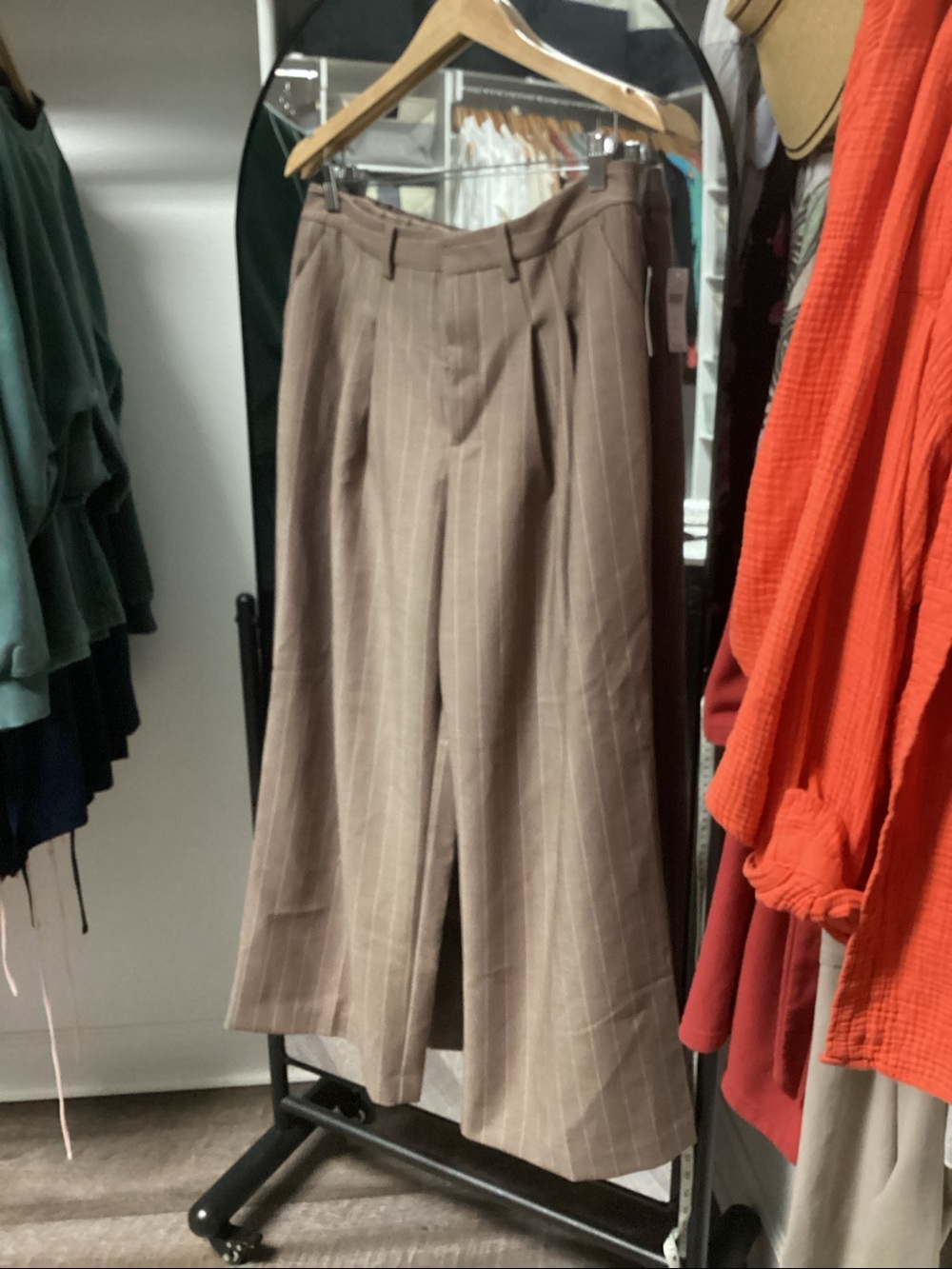Maeve Mauve Pinstripe Trousers